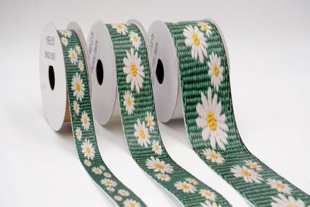 Gänseblümchen in Grün Jacquardband_AI-KN